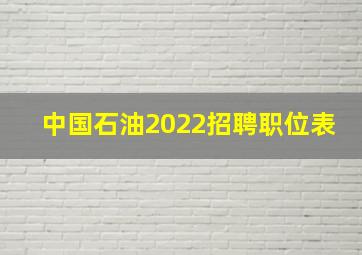 中国石油2022招聘职位表