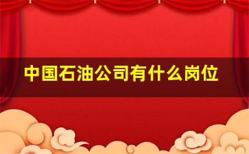 中国石油公司有什么岗位