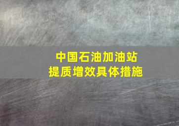 中国石油加油站提质增效具体措施