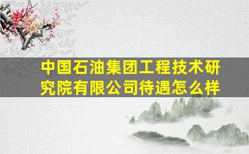 中国石油集团工程技术研究院有限公司待遇怎么样