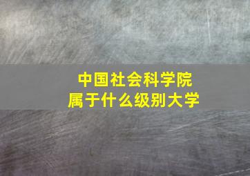 中国社会科学院属于什么级别大学