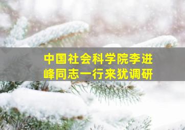 中国社会科学院李进峰同志一行来犹调研