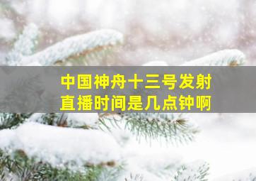 中国神舟十三号发射直播时间是几点钟啊