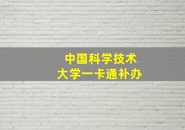 中国科学技术大学一卡通补办