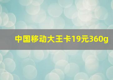 中国移动大王卡19元360g