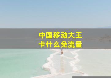 中国移动大王卡什么免流量