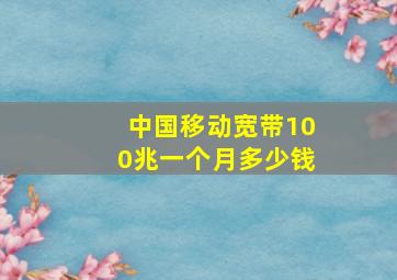 中国移动宽带100兆一个月多少钱