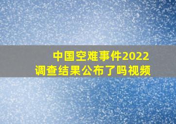 中国空难事件2022调查结果公布了吗视频