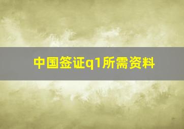 中国签证q1所需资料