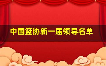 中国篮协新一届领导名单