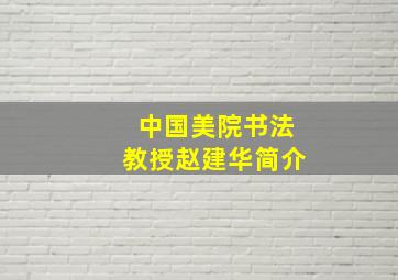 中国美院书法教授赵建华简介