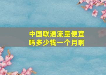 中国联通流量便宜吗多少钱一个月啊