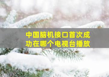 中国脑机接口首次成功在哪个电视台播放