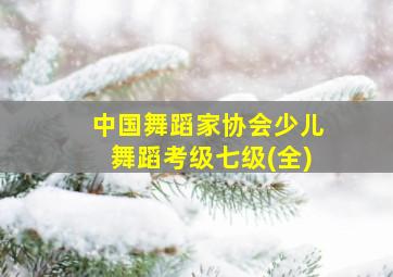 中国舞蹈家协会少儿舞蹈考级七级(全)