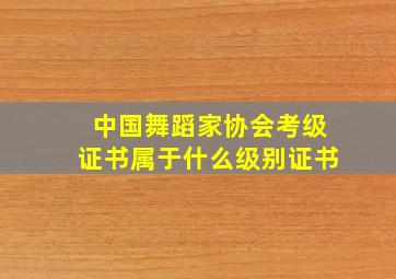 中国舞蹈家协会考级证书属于什么级别证书