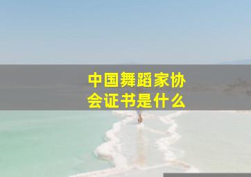 中国舞蹈家协会证书是什么