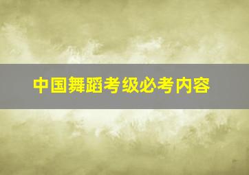 中国舞蹈考级必考内容