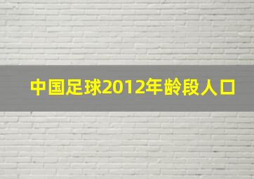 中国足球2012年龄段人口