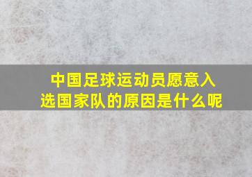 中国足球运动员愿意入选国家队的原因是什么呢