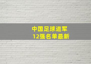 中国足球进军12强名单最新