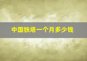 中国铁塔一个月多少钱