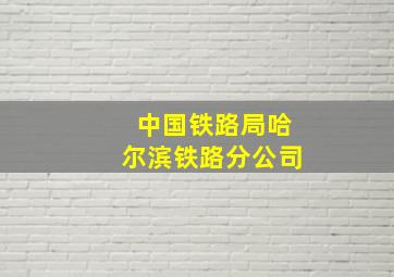 中国铁路局哈尔滨铁路分公司