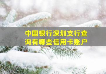 中国银行深圳支行查询有哪些信用卡账户