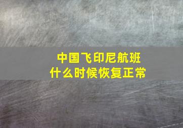 中国飞印尼航班什么时候恢复正常