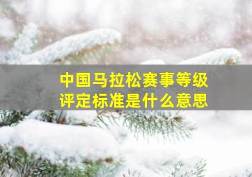 中国马拉松赛事等级评定标准是什么意思