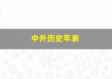 中外历史年表