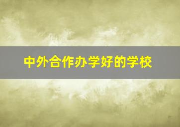 中外合作办学好的学校