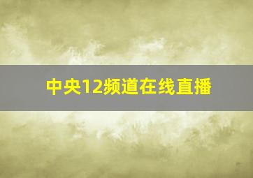 中央12频道在线直播