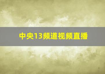 中央13频道视频直播