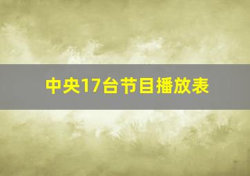 中央17台节目播放表