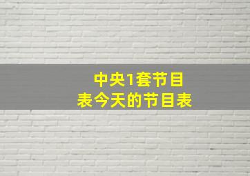 中央1套节目表今天的节目表