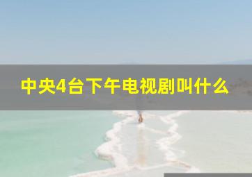 中央4台下午电视剧叫什么