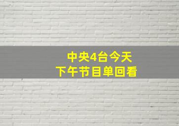 中央4台今天下午节目单回看