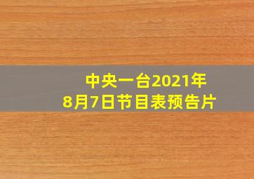 中央一台2021年8月7日节目表预告片