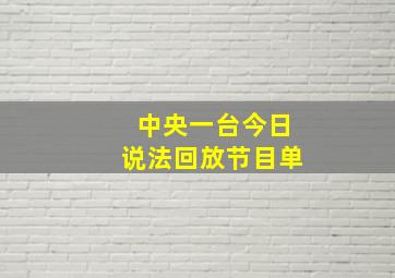 中央一台今日说法回放节目单