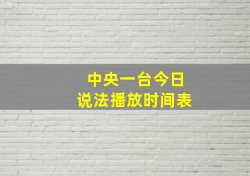 中央一台今日说法播放时间表