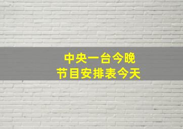 中央一台今晚节目安排表今天