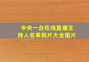 中央一台在线直播主持人名单照片大全图片