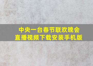 中央一台春节联欢晚会直播视频下载安装手机版