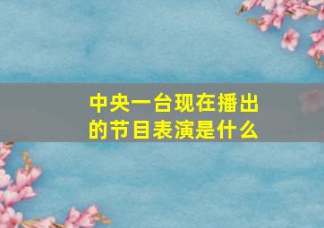 中央一台现在播出的节目表演是什么