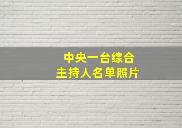 中央一台综合主持人名单照片