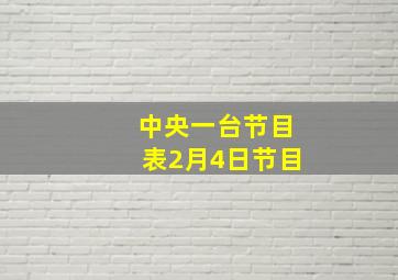 中央一台节目表2月4日节目