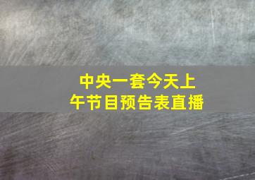 中央一套今天上午节目预告表直播