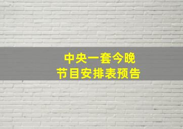 中央一套今晚节目安排表预告