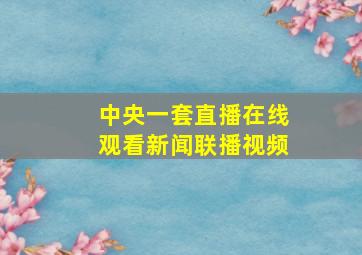 中央一套直播在线观看新闻联播视频