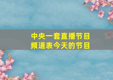 中央一套直播节目频道表今天的节目